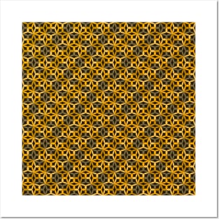 Geometric Flower Petal Pattern (Gold) Posters and Art